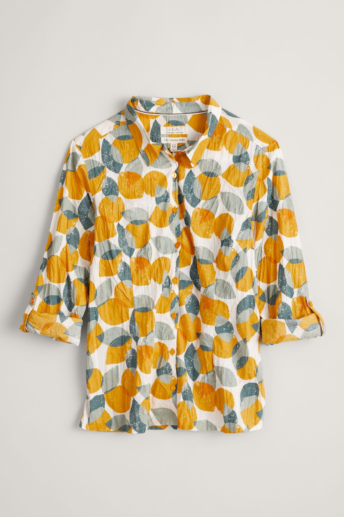 SEASALT Larissa Bluse Organic Cotton Shirt, Muster: Leaves and Lemons Sunglow, Zitronen SEASALT Larissa Bluse Organic Cotton Shirt, Muster: Leaves and Lemons Sunglow, Zitronen