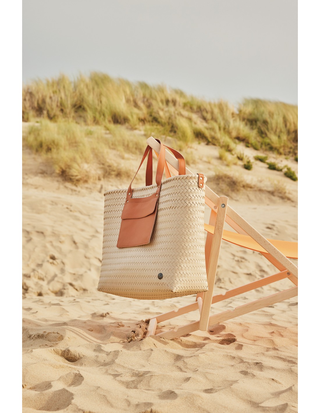 Handed By Percey - Shopper,  mit PU Tasche Griffe abnehmbarer Schultergurt, Farbe: sienna