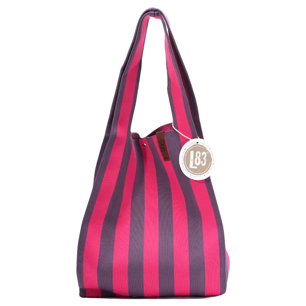 LOT83 Shopper Lois 01, Streifen Pink-Lila, ca.  45 x 35 cm  