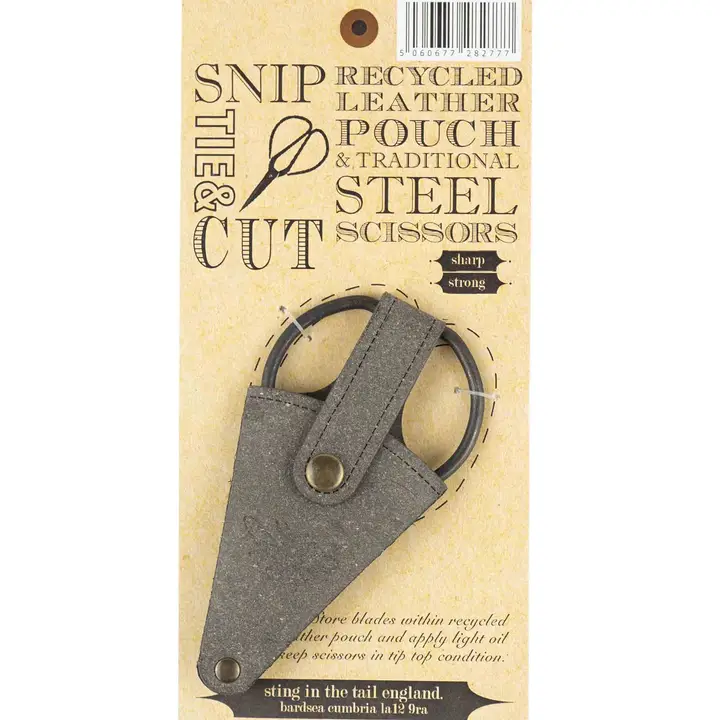 Kleine Stahlschere im Lederhalter, ca. 11 cm x 6 cm cm für Gartenliebhaber aus England