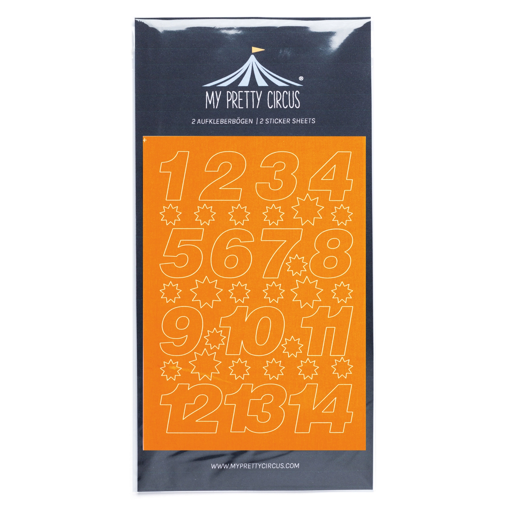 Adventskalender Zahlen Sticker Weihnachten - Neon Rot