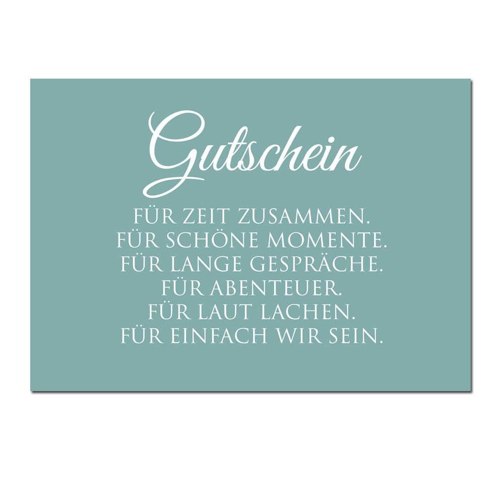 Wunderwort Postkarte "Gutschein… Einfach WIR sein"