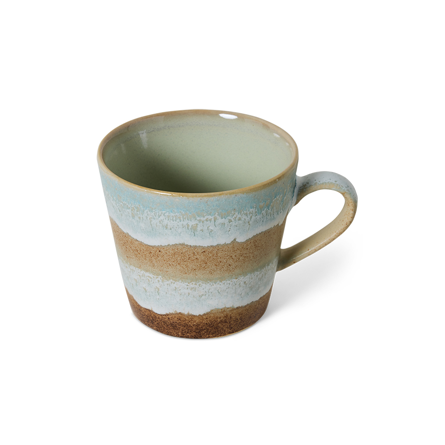 HKliving 70's Cappuccino-Becher, SKYLINE, Siebziger Jahre Geschirr, Keramik, Tasse