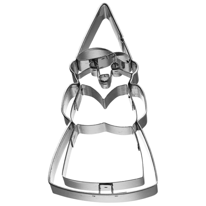 Ausstecherle Wichtelfrau 8,5 cm, Edelstahl von Birkmann, mit Innenprägung, Prägeausstecher, Ausstechform