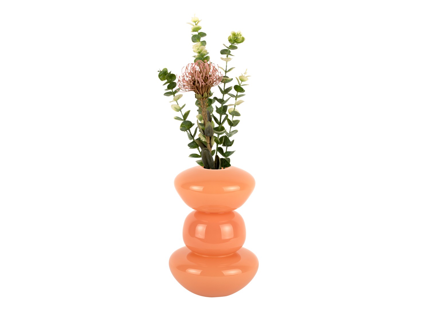 Vase Bubbles Glass Medium,  soft orange, Höhe ca. 25 cm, D. ca. 18 cm 