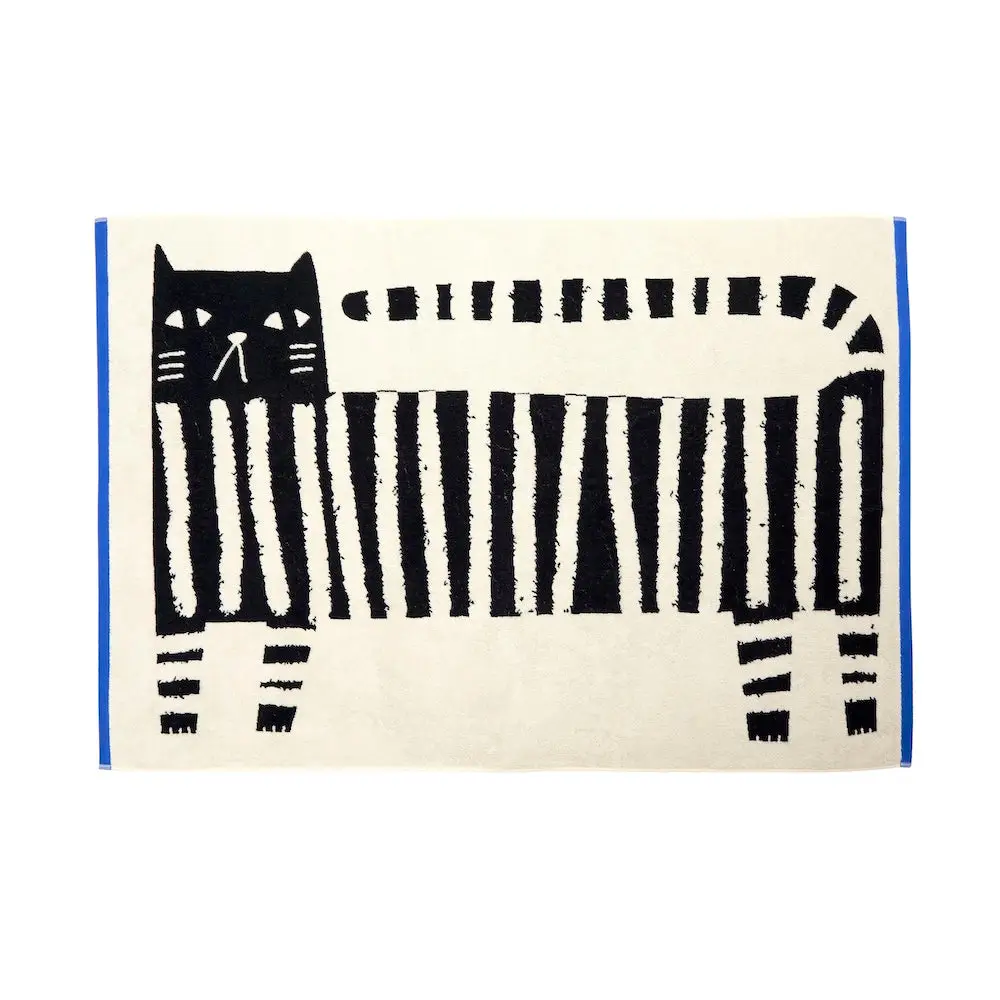 Donna Wilson Handtuch XL KATZE, Frottee, ca. 100 x 150 cm , Donna Wilson Lazy cat Towel