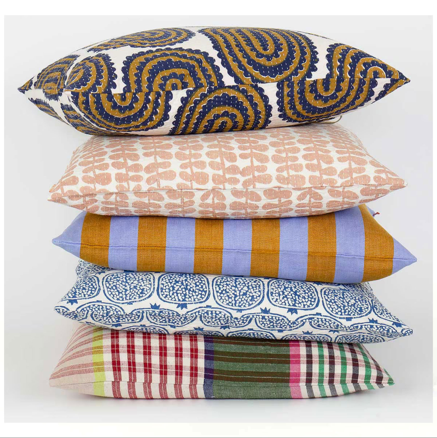 Kissenhülle STREIFEN, EMANUELA,  ca. 50x50, flieder-braun, 100% Baumwolle, HANDGEFERTIGT & FAIR TRADE