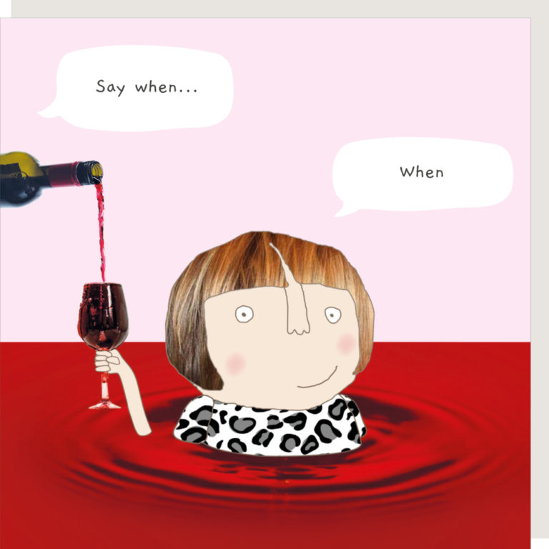 Rosie Made A Thing Doppelkarte "Wine When"  Freundin, Wein