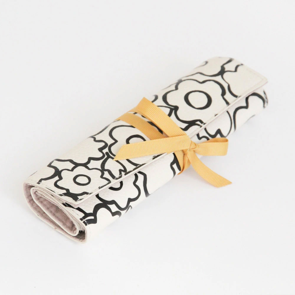 % Caroline Gardner Doodle Flower Travel Jewellery  Roll Schmuckrolle   