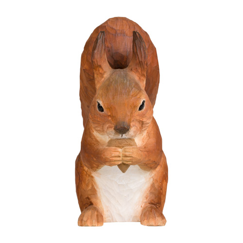 Eichhörnchen Lindenholz handgeschnitzt von Wildlife Garden Rotes Eichhörnchen
