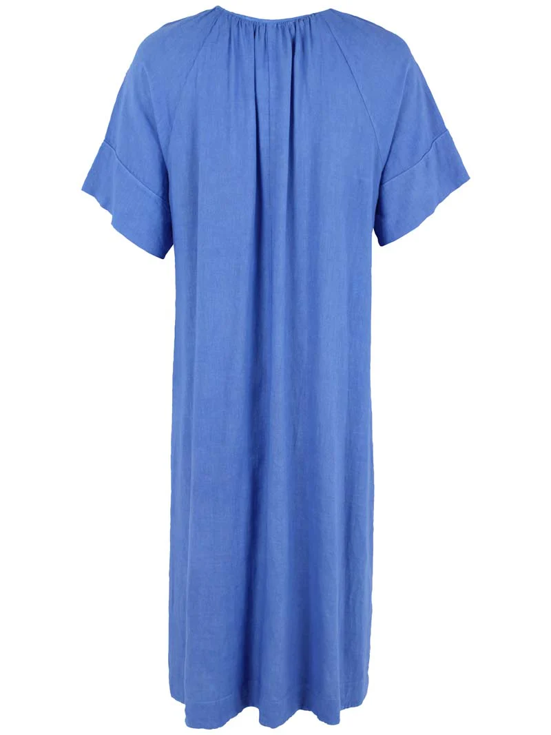 % Danefae Danehostess Modal-Leinenkleid Blau % Größe M/38