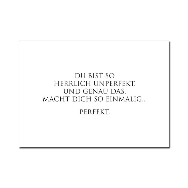 Wunderwort Postkarte "Du bist so herrlich unperfekt."