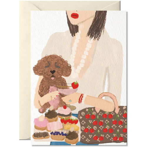 Nelly Castro Doppelkarte " Cupcakes" , Hund