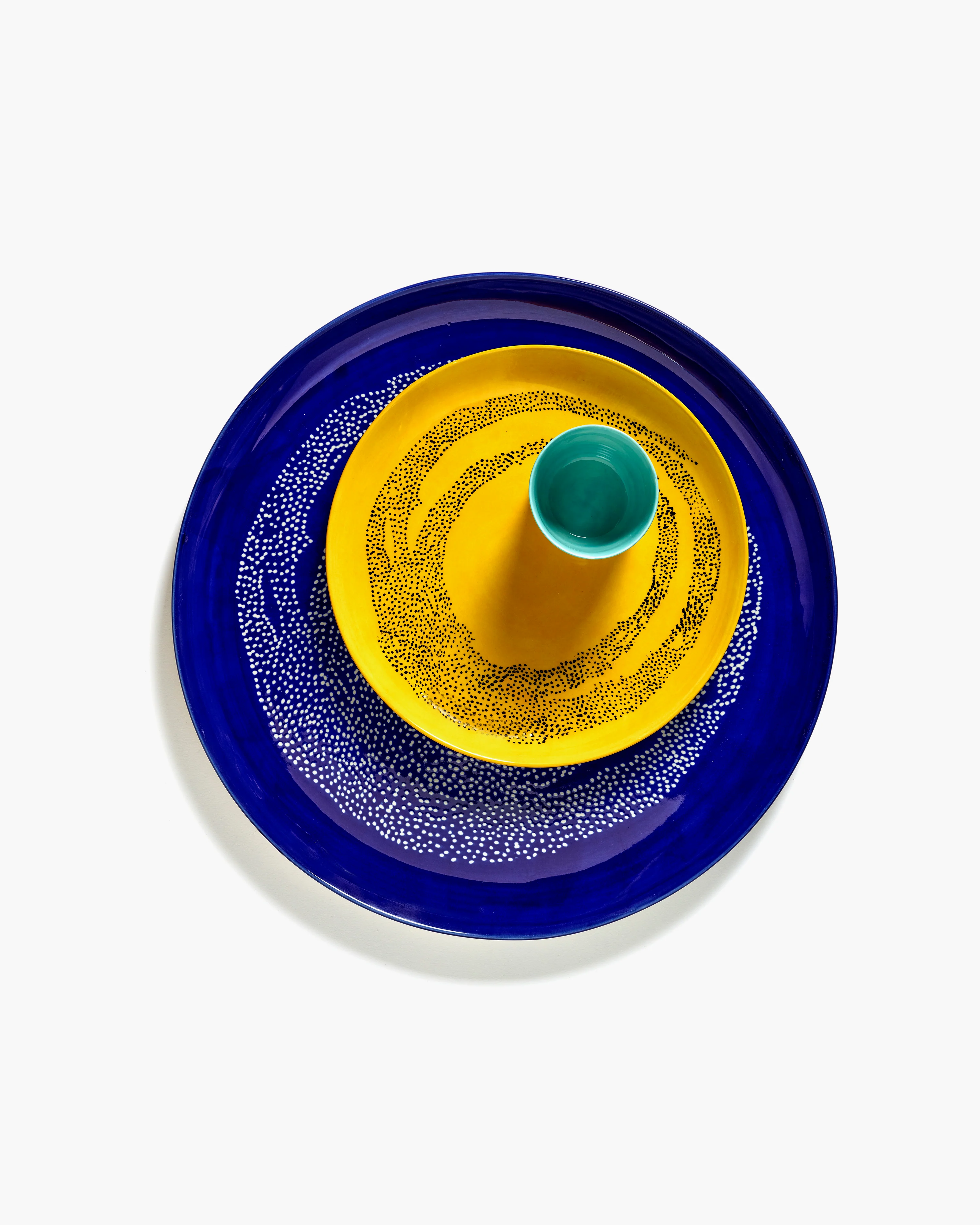 Ottolenghi Servierteller dunkelblau - weisse Punkte, D. ca.35 cm, Feast