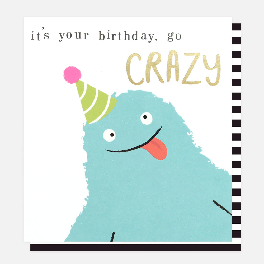 Caroline Gardner Doppelkarte "Go Crazy Birthday", Geburtstagskarte 