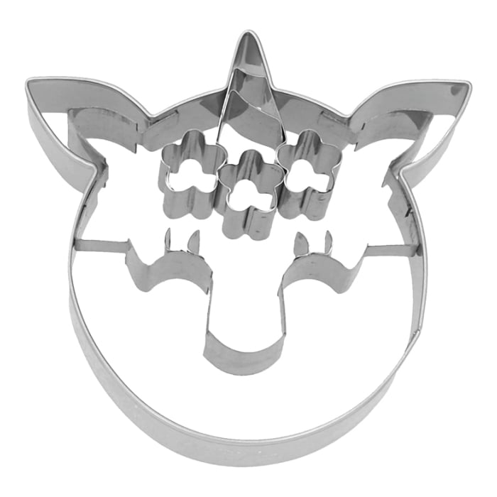 Ausstecherle Kugel-Einhorn 7,5 cm, Edelstahl von Birkmann, mit Innenprägung, Prägeausstecher, Ausstechform