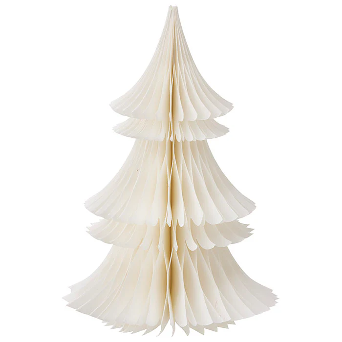 Bungalow Honeycomb Tannenbaum, ca. 30cm Creme von Bungalow, Papier, Honeycomb Tree Fir H30cm Cream