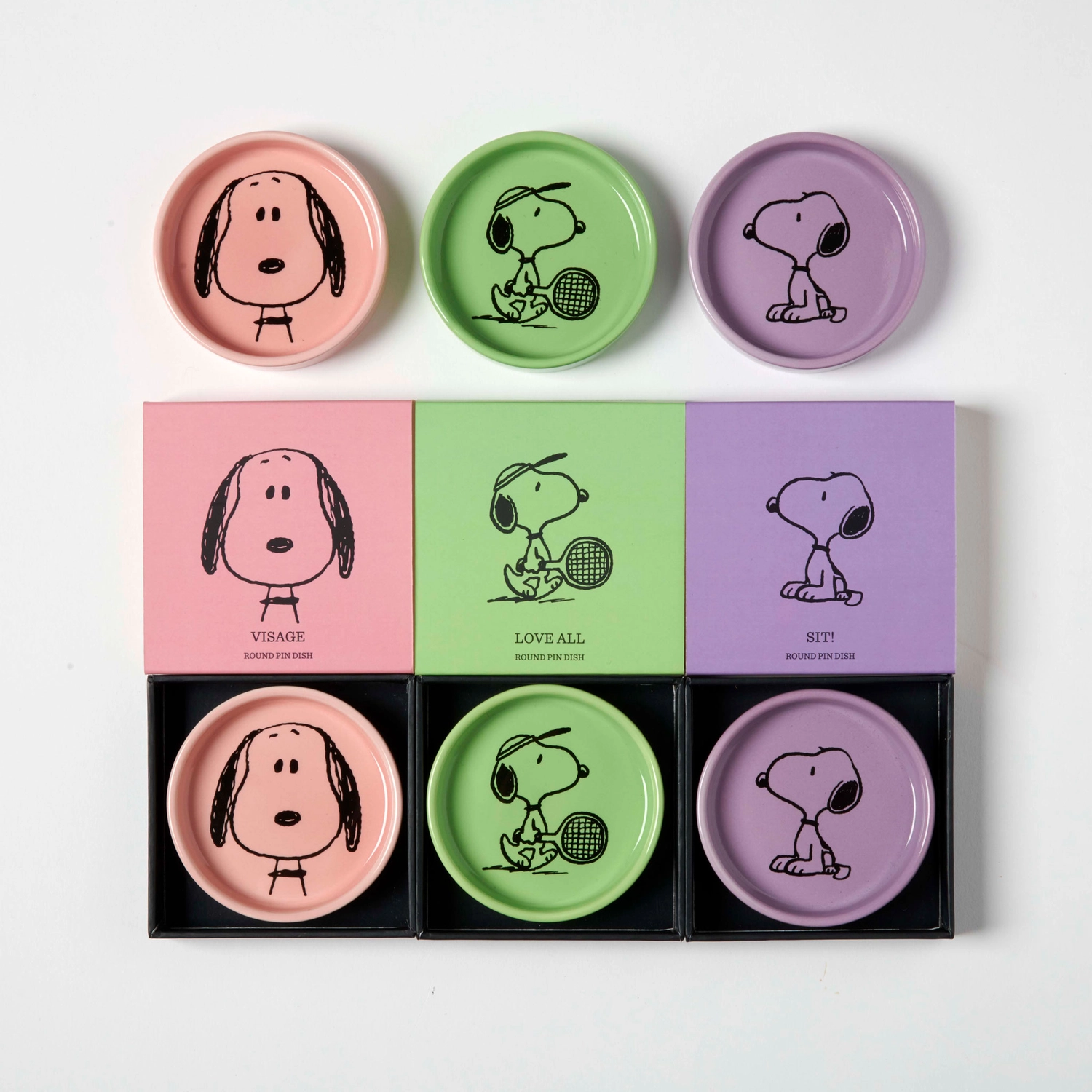 The Peanuts kleine Schale SIT!, Snoopy Pin Dish, D. ca.8 cm , violett