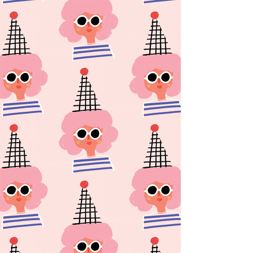 Geschenkpapier - Carolyn Suzuki " Party Girl", ca. 50 x 70 cm