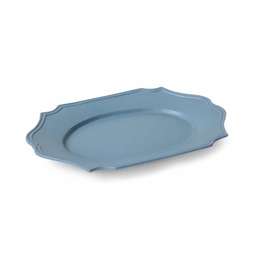 HKliving New classics: serving tray, soft blue, Platte oval blau, ca. 35 x 24 cm