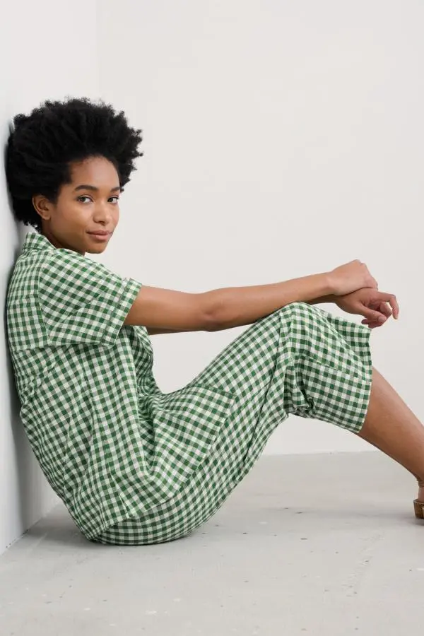 % SEASALT CORNWALL PYJAMA Nesting Bird Short Sleeve Pyjamas, Farbe: Foredeck Frond %