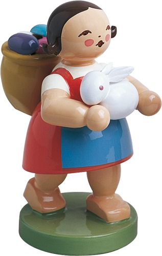 Wendt & Kühn MÄDCHEN MIT EIERKORB UND HASE , Ostern