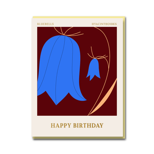 Grußkarte Darling Clementine BLUE BELL" Happy Birthday" von Darling Clementine