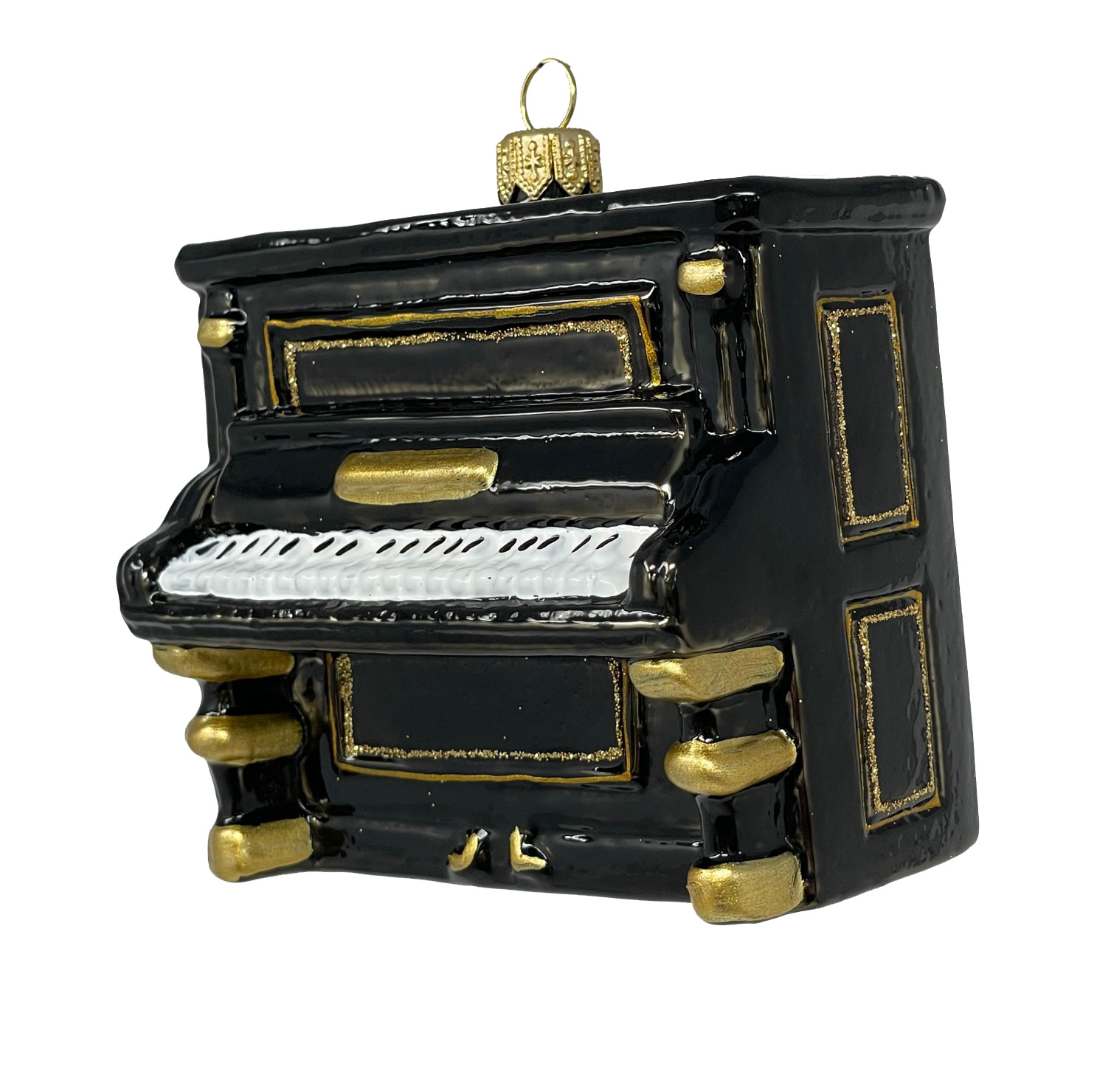 Christbaumkugel Klavier, Musikinstrument, Musik  ca. 9 x 7,5 x 5,5 cm, Glas