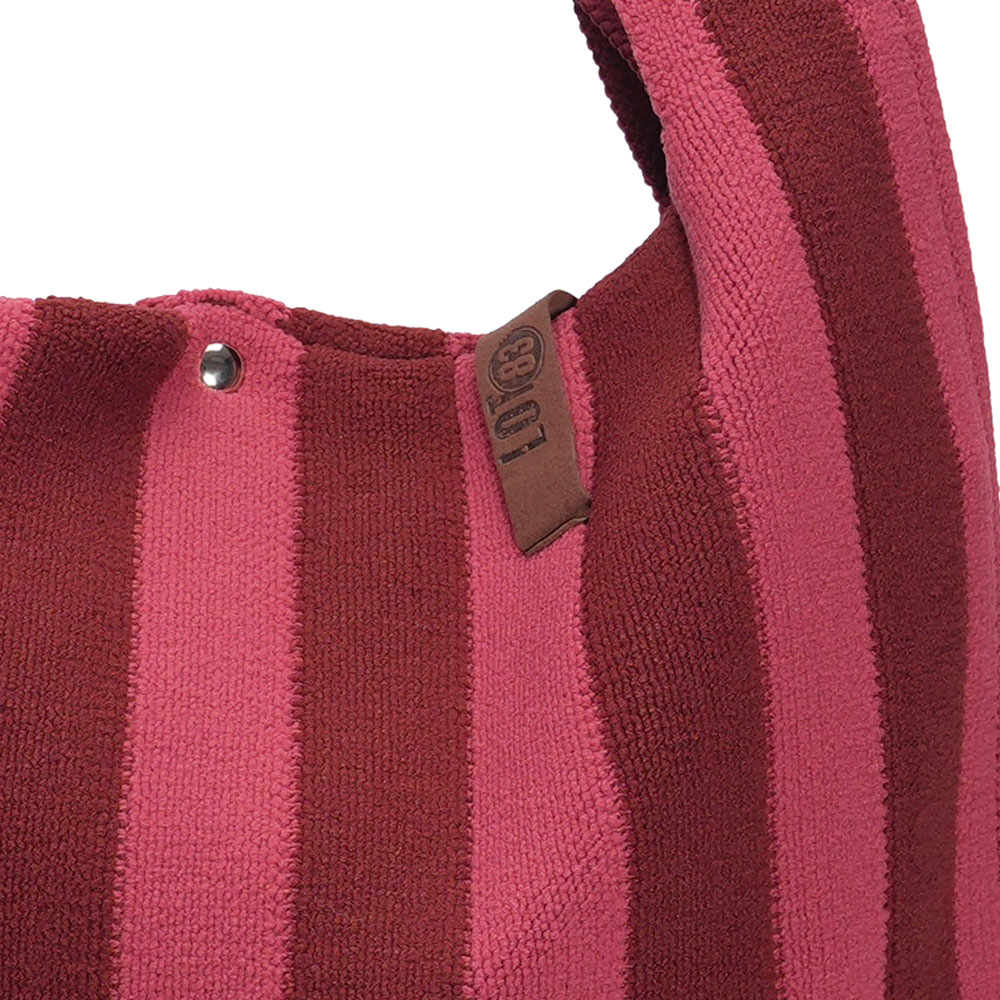 LOT83 Shopper Lois 135, Streifen Bordeaux, ca.  45 x 35 cm , kuschelig