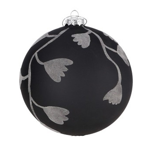 Weihnachtskugel "Meira 2" schwarz , D. ca. 8 cm, handbemalt 