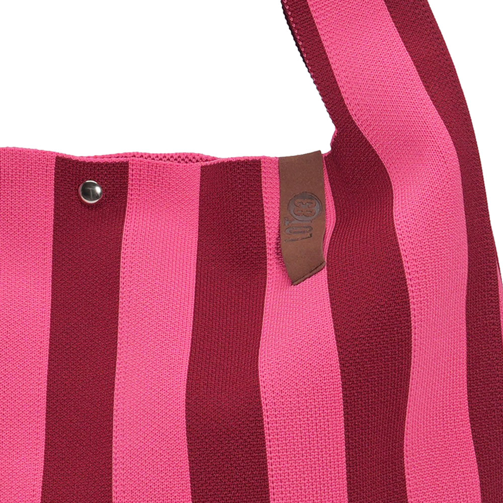 LOT83 Shopper Lois 127, Streifen Dunkelrot-Rosa, ca.  45 x 35 cm