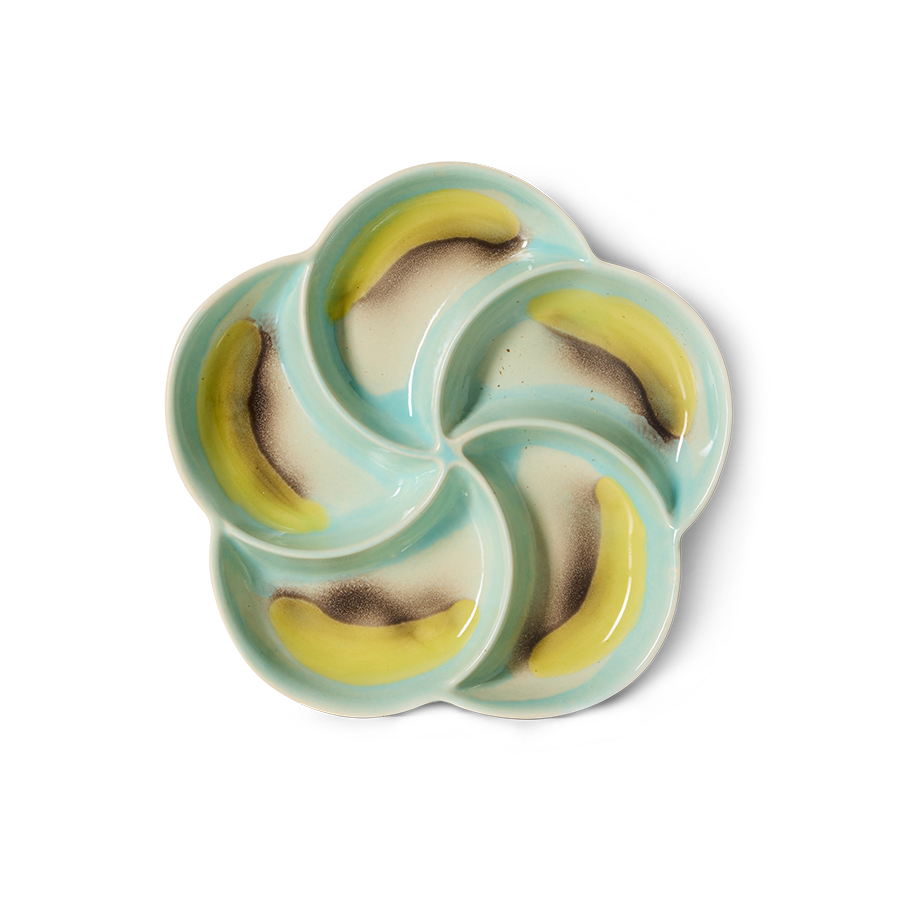 HKliving 70's snack tray GLINT, Siebziger Jahre Geschirr, Keramik