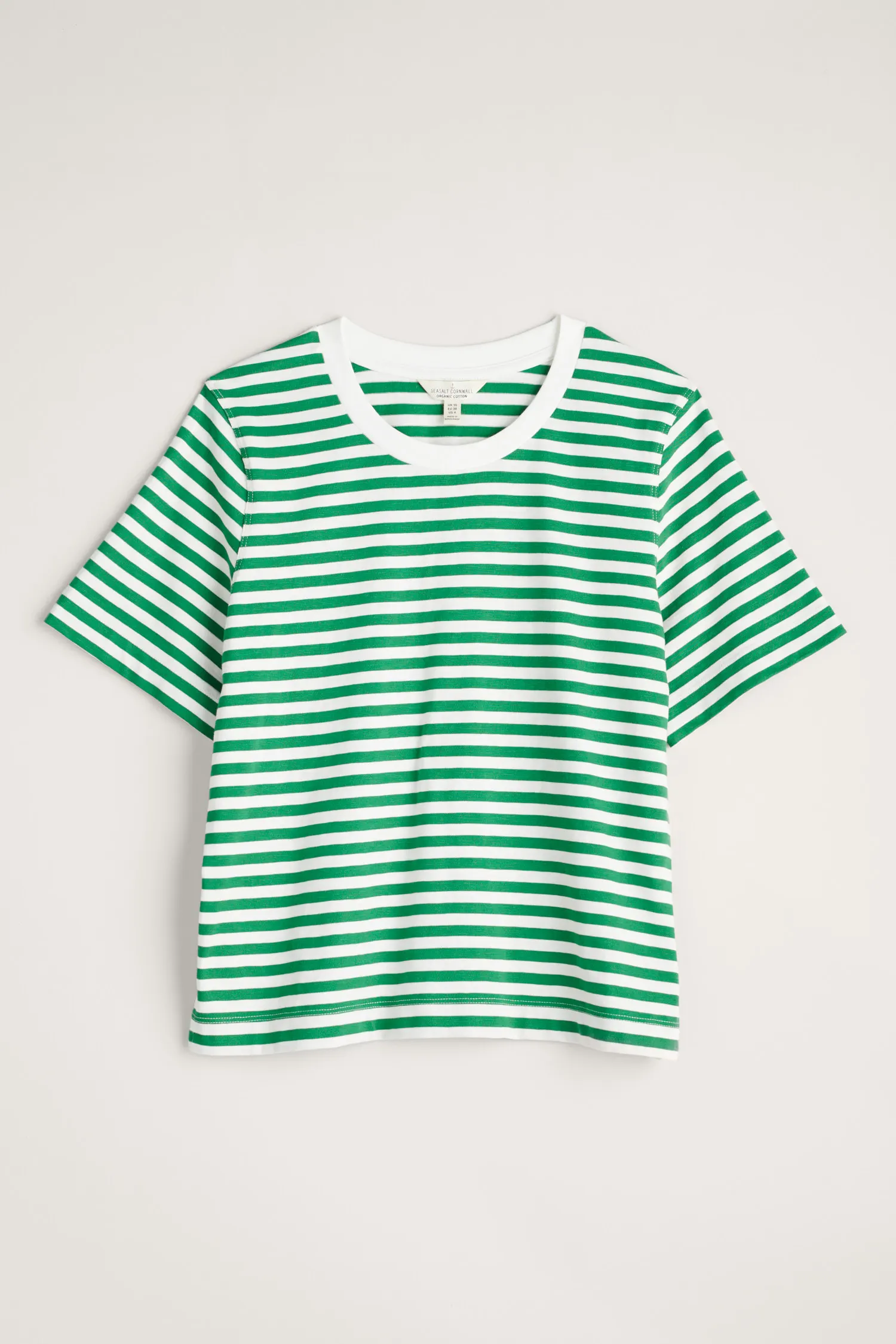 SEASALT Copseland T-Shirt-Mini Cornish Island Chalk, grün gestreift