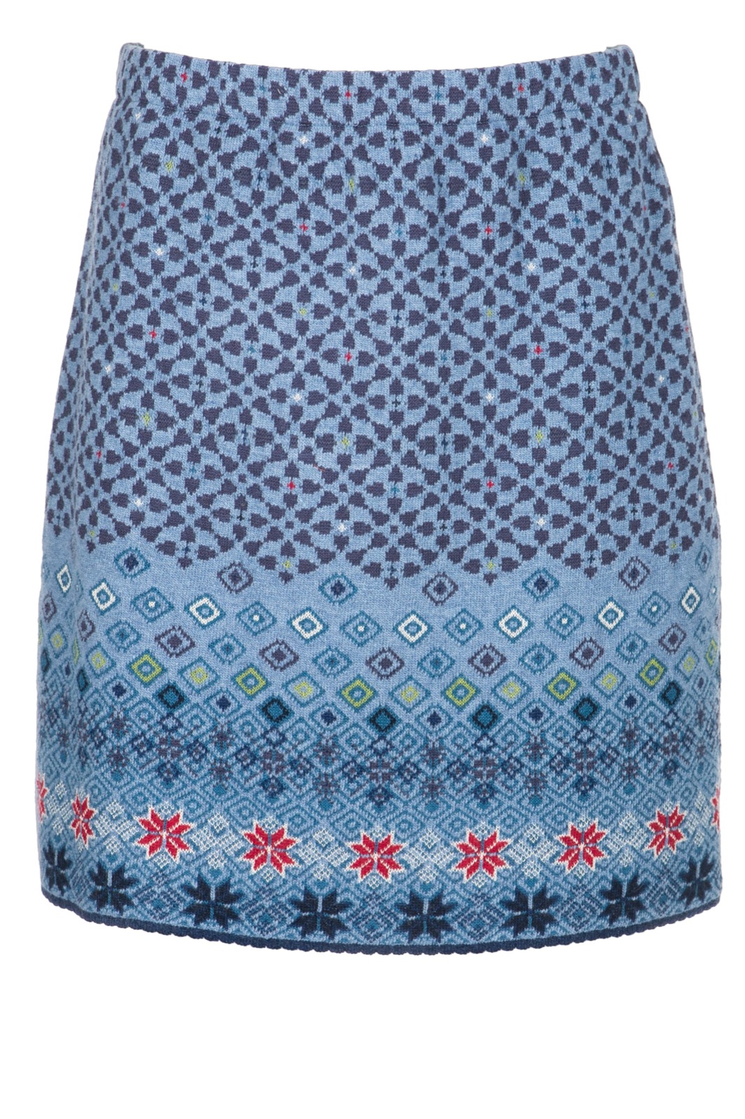 DUNQUE Jacquard-Rock" LARA" GOTS , Farbe blau-bunt, Made in Germany