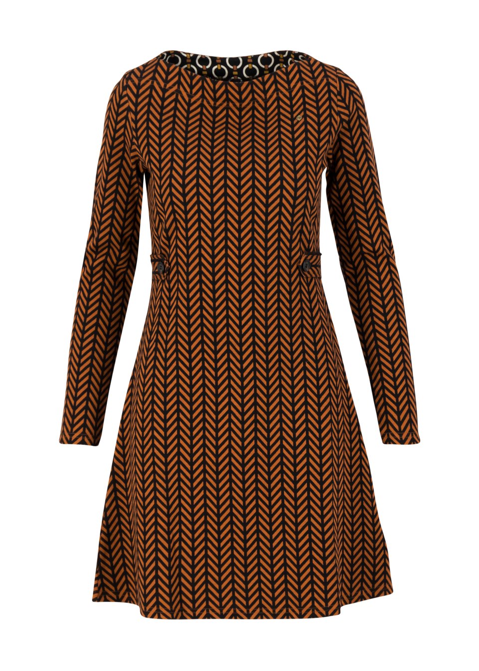 Blutsgeschwister Etuikleid mod a lula, brown zig zag Blutsgeschwister Etuikleid mod a lula, brown zig zag