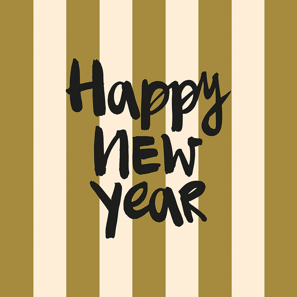 Papierservietten  Silvester Streifen Formart "Happy New Year" , 33 x 33 cm   von PPD 