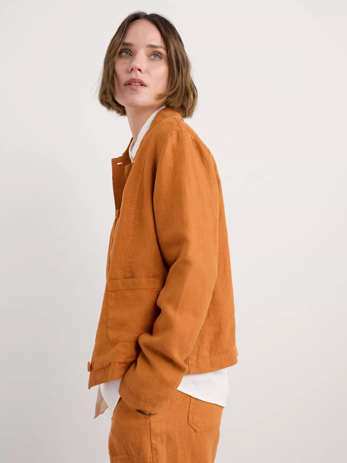 % SEASALT CORNWALL Leinenjacke  Arame Linen Jacket, Farbe Cumin/ Zimt