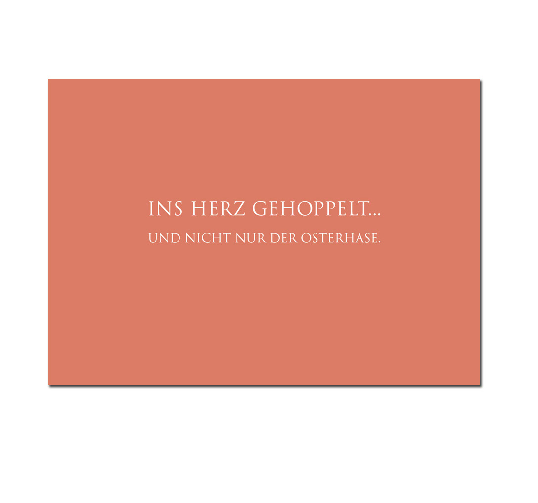 Wunderwort Postkarte OSTERN "Ins Herz gehoppelt…"