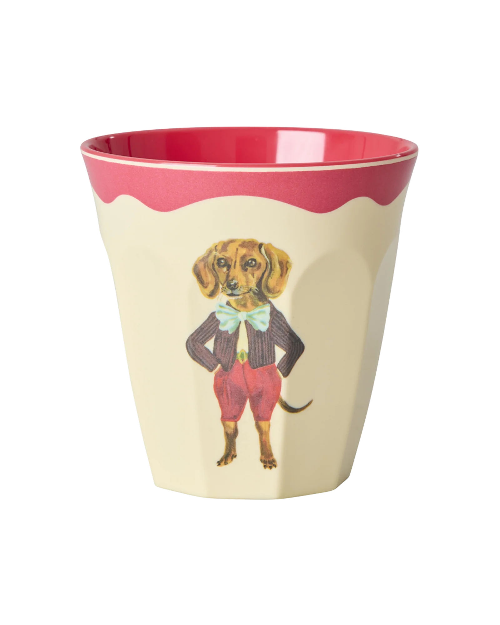 Rice Melamin Vintage Becher - Rot - Nathalie Lété Vol. 2 Print, 250 ml, Melamine Cup with Nathalie Lété Print - Medium - Red Kiss - 250 ml