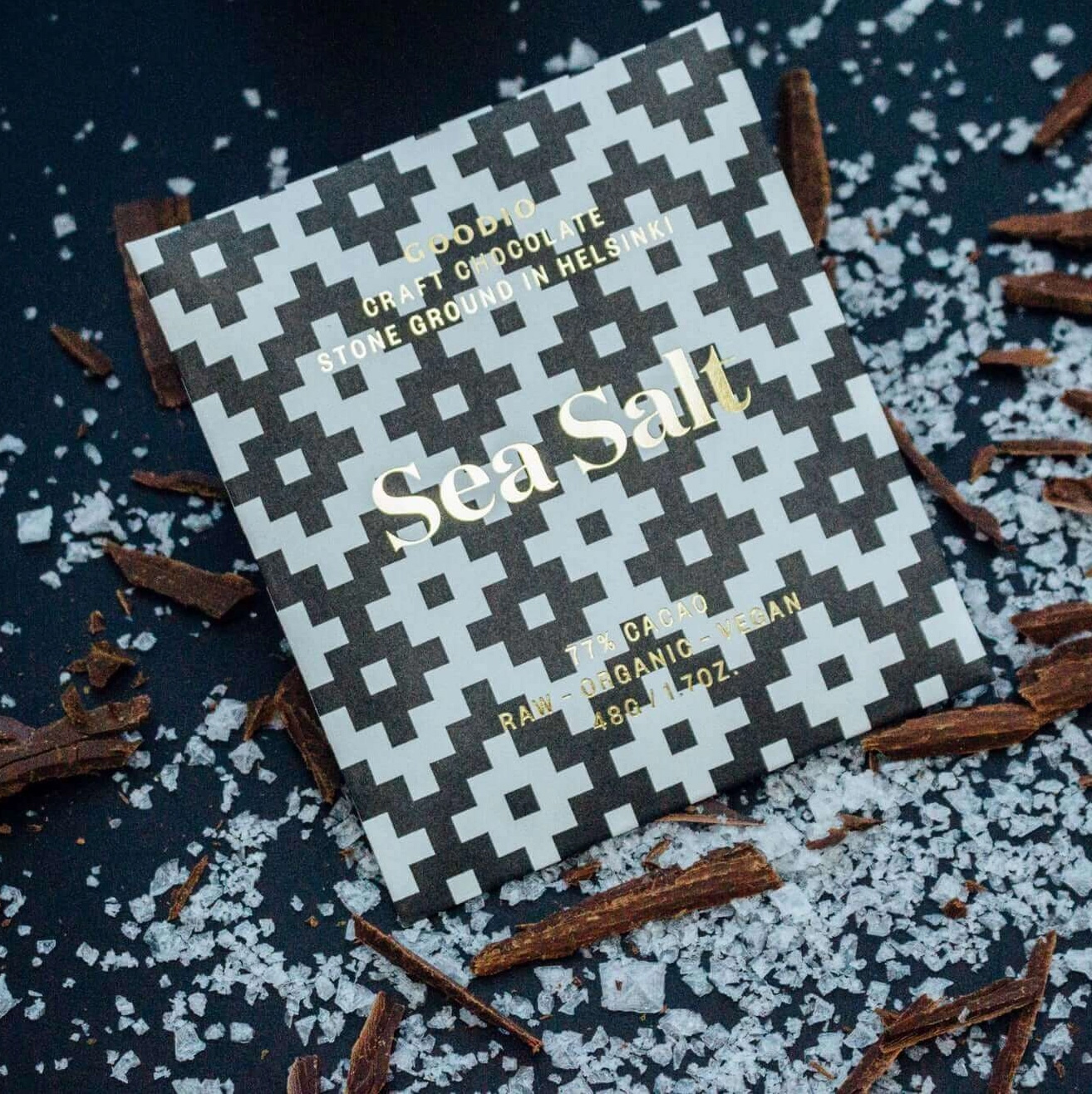 GOODIO Sea Salt Schokolade 77%, Organic Chocolate 77%, 48 g   