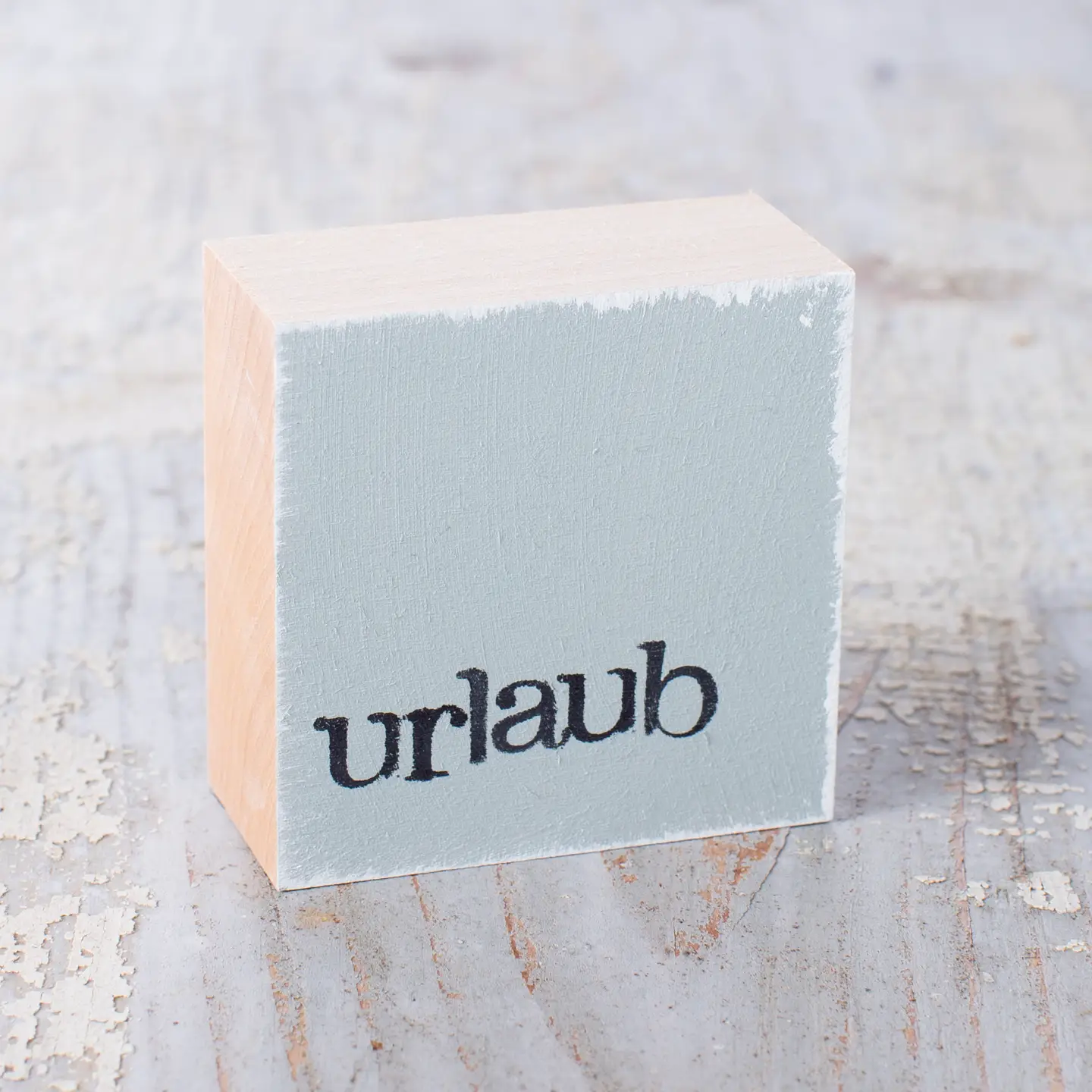 Textplatte "urlaub" grau von iopla , 6 x 6 cm