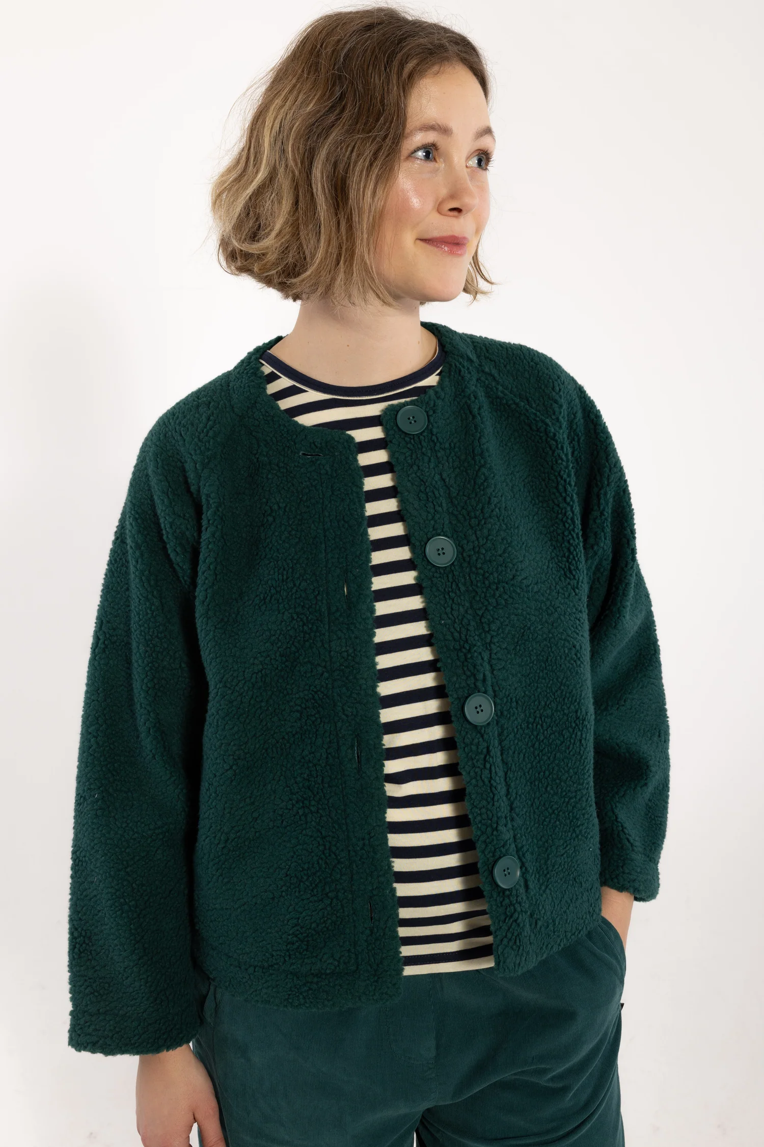 Danefae Danepoodle Fleece Jacket Canard, Teddy Jacke dunkelgrün