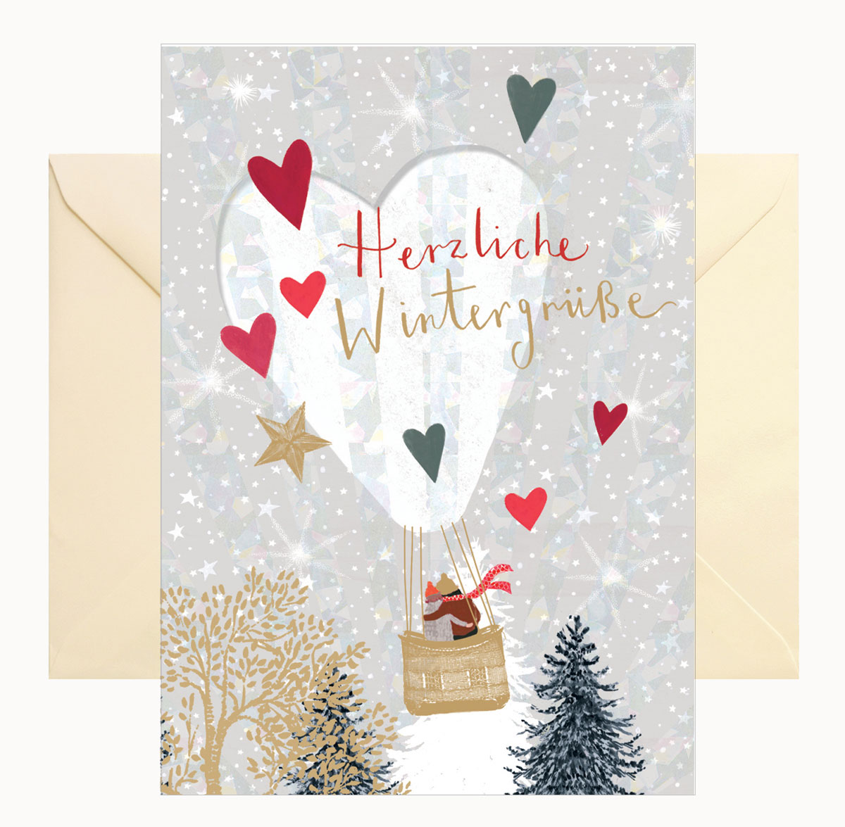 Doppelkarte mit Umschlag *Herzliche Wintergrüße, Weihnachtskarte