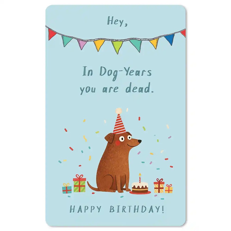 Lunacard Postkarte Dogyears, Happy Birthday