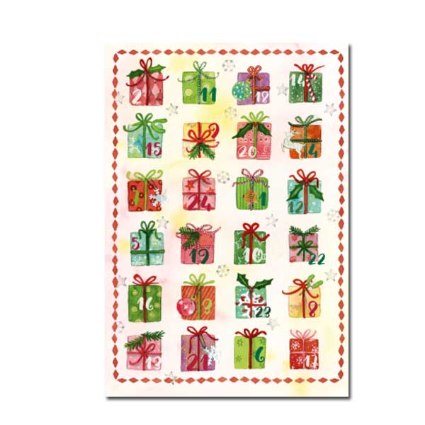 Adventskalender Doppelkarte " Weihnachtsgeschenke"    