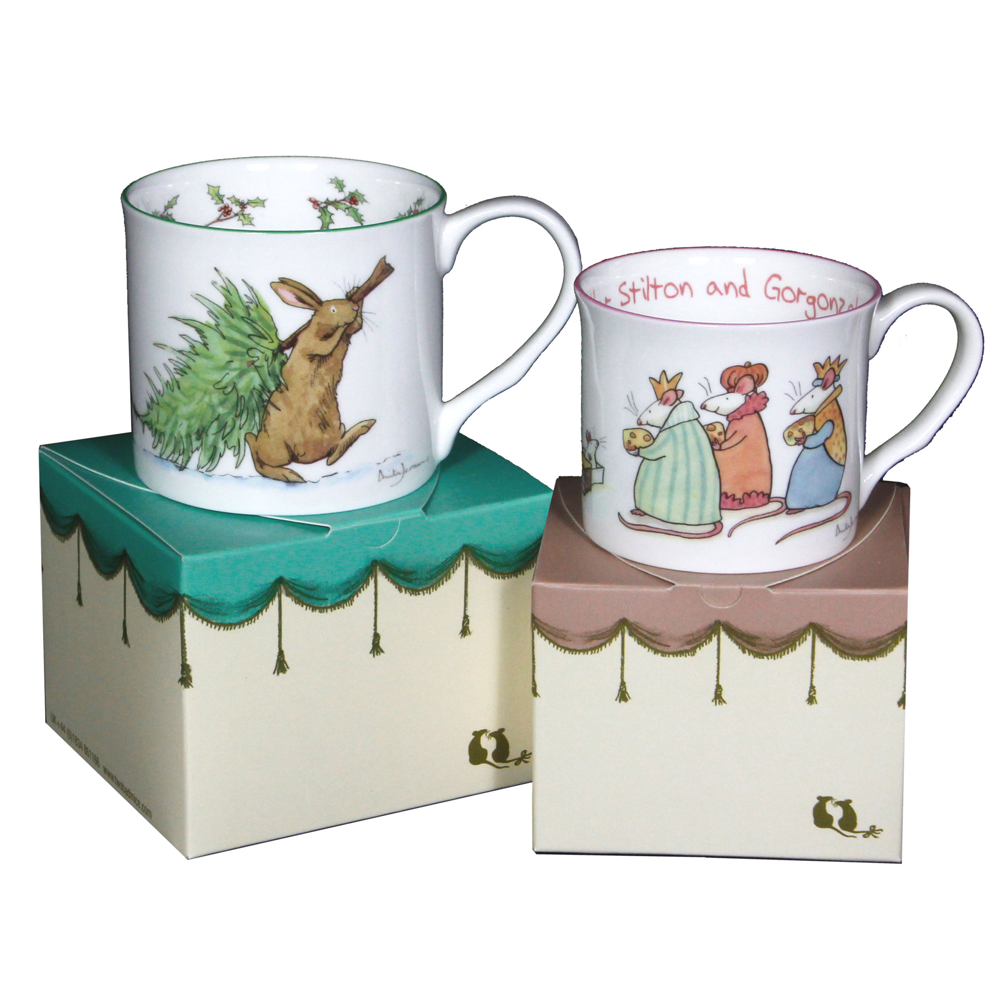 Two Bad Mice Becher WEIHNACHTEN klein "Here He Comes Christmas", 200 ml von Anita Jeram
