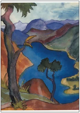 Doppelkarte  "Blick nach Italien, 1924" von Hermann Hesse