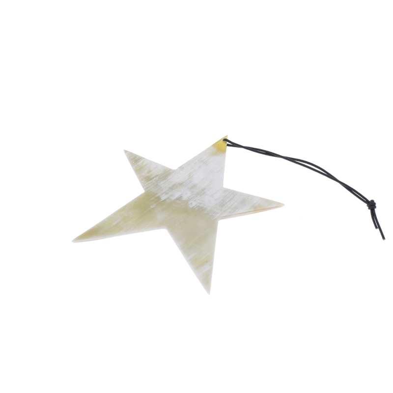Horn Weihnachtsdekoration Stern, ca. 4,5 x 3,5 cm, jedes ist ein Unikat