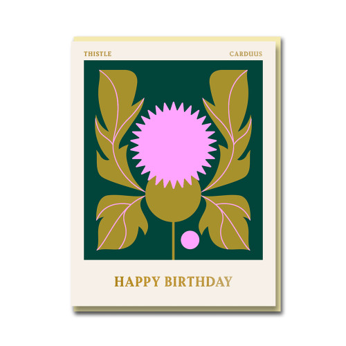 Grußkarte Darling Clementine THISTLE" Happy Birthday" von Darling Clementine