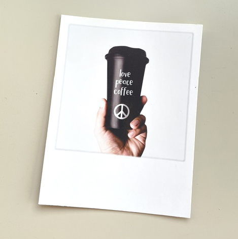 % Polacard love peace coffee